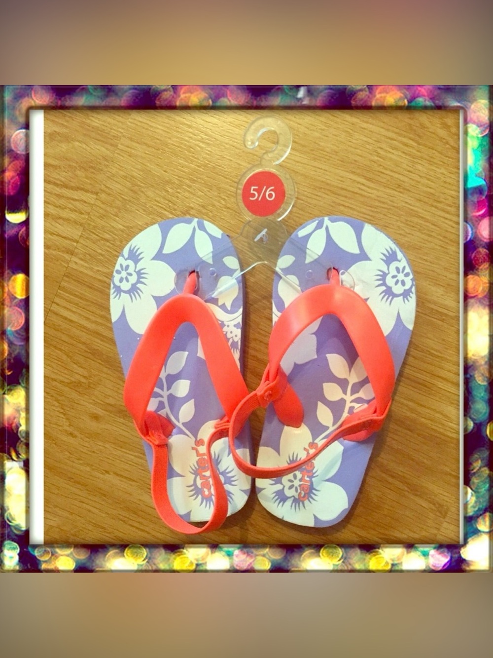 {Carter’s} Girls Floral Flip Flop Sandals